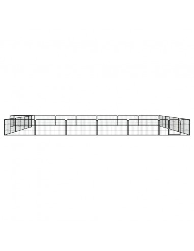 Box Cani 28 Pannelli Nero 100x50 cm Acciaio Verniciato Polvere