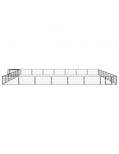 Box Cani 32 Pannelli Nero 100x50 cm Acciaio Verniciato Polvere