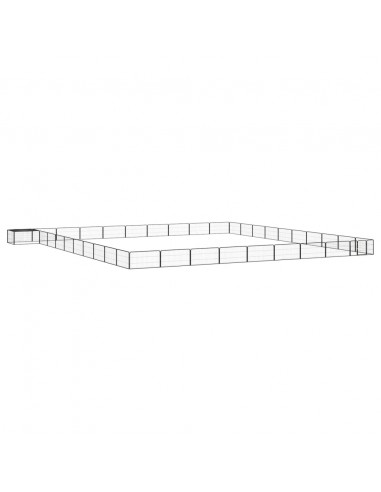 Box Cani 40 Pannelli Nero 100x50 cm Acciaio Verniciato Polvere