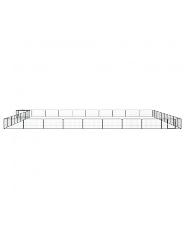 Box Cani 40 Pannelli Nero 100x50 cm Acciaio Verniciato Polvere