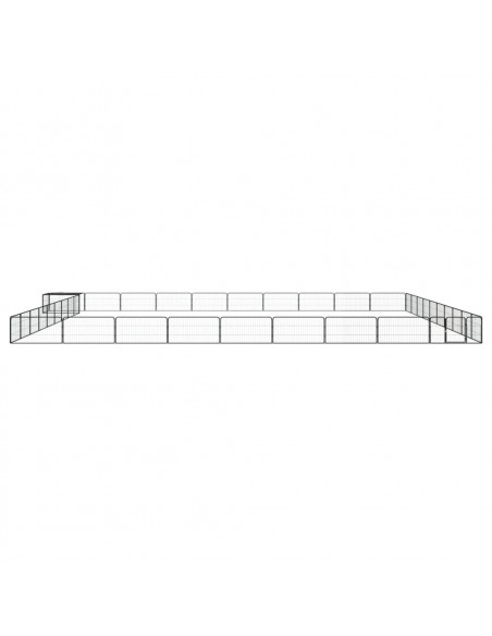 Box Cani 40 Pannelli Nero 100x50 cm Acciaio Verniciato Polvere