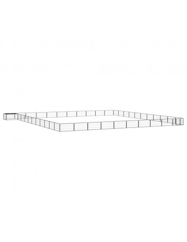 Box Cani 44 Pannelli Nero 100x50 cm Acciaio Verniciato Polvere