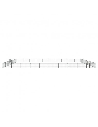 Box Cani 44 Pannelli Nero 100x50 cm Acciaio Verniciato Polvere