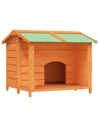 Cuccia per Cani Marrone 96x87x80,5 cm in Legno Massello di Pino