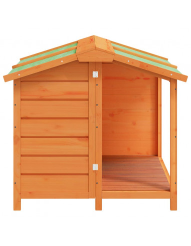 Cuccia per Cani Marrone 96x87x80,5 cm in Legno Massello di Pino