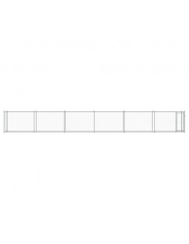 Gabbia per Cani con Porta Grigia 12x2x1,5 m in Acciaio Zincato