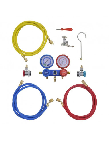 Kit Pompa di Aspirazione 100 L/min con Manometro a 2 Vie