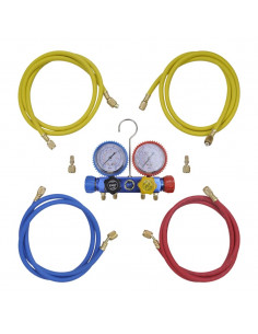 Set Manometro a 4 Vie con Custodia