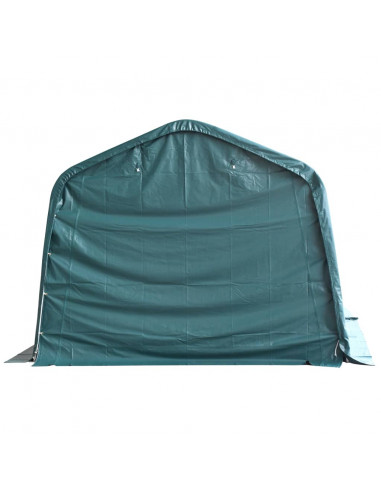 Tendone Bestiame Rimovibile PVC 550 g/m² 3,3x3,2 m Verde Scuro