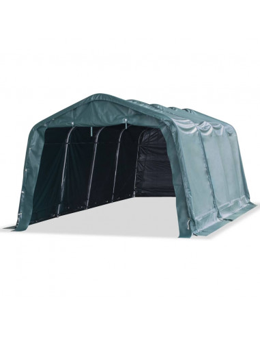 Tendone Bestiame Rimovibile PVC 550 g/m² 3,3x6,4 m Verde Scuro