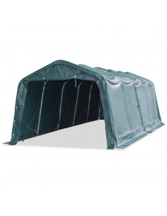 Tendone Bestiame Rimovibile PVC 550 g/m² 3,3x8 m Verde Scuro 2