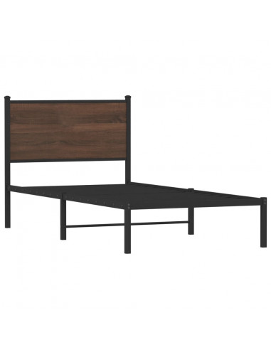 Giroletto con Testiera in Metallo Rovere Marrone 80x200 cm