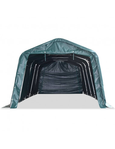 Tendone Bestiame Rimovibile PVC 550 g/m² 3,3x8 m Verde Scuro