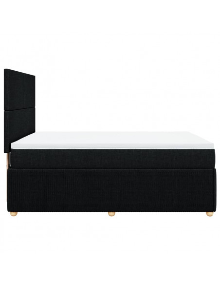 Giroletto a Molle con Materasso Nero 140x190 cm in Tessuto