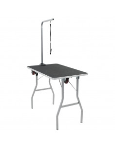 Tavolo da Toelettatura e Tosatura per Cani Pieghevole con Ruote 2