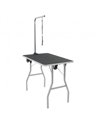 Tavolo da Toelettatura e Tosatura per Cani Pieghevole con Ruote