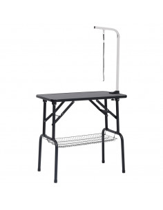 Tavolo Toelettatura per Cani Regolabile con 1 Anello e Cesto 2