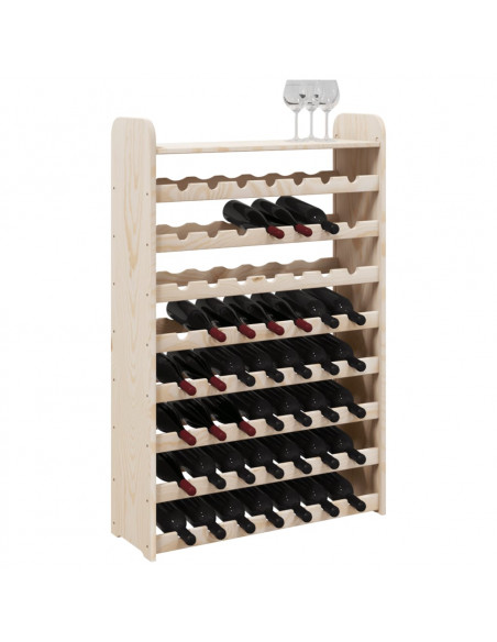 Portavini con Pannello Superiore 72,5x25x111,5 cm Massello Pino