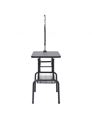 Tavolo Toelettatura per Cani Regolabile con 1 Anello e Cesto