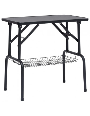 Tavolo Toelettatura per Cani Regolabile con 1 Anello e Cesto