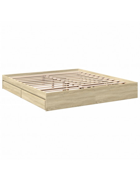 Giroletto Cassetti Rovere Sonoma 180x200 cm Legno Multistrato