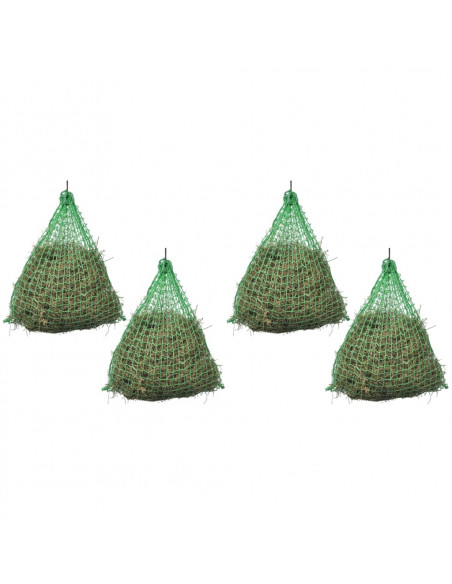 Reti per Fieno 4 pz Rotonde 0,75x0,5 m in PP