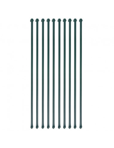 Pali da Giardino 10 pz in Metallo 1 m Verde