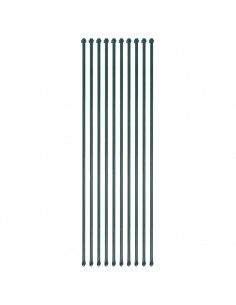 Pali da Giardino 10 pz in Metallo 1,5 m Verde 2