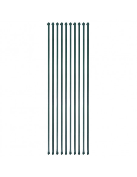 Pali da Giardino 10 pz in Metallo 1,5 m Verde
