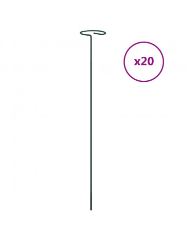 Supporti per Piante da Giardino 20 pz Verde Scuro 40 cm Acciaio