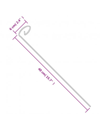 Supporti per Piante da Giardino 20 pz Verde Scuro 40 cm Acciaio