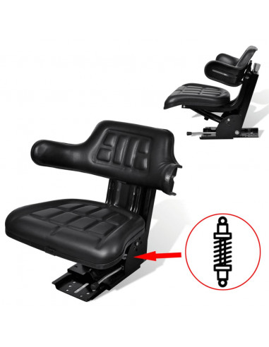 Sedile per Trattore con Sospensione Nero