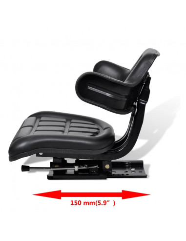 Sedile per Trattore con Schienale Nero