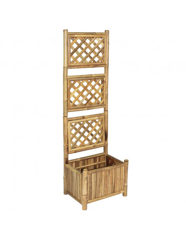 Letto Rialzato da Giardino con Graticcio in Bambù 40 cm