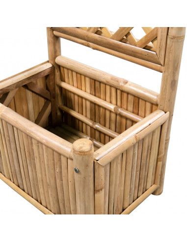 Letto Rialzato da Giardino con Graticcio in Bambù 40 cm