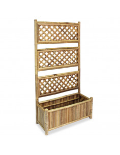 Letto Rialzato da Giardino con Graticcio in Bambù 70 cm 2