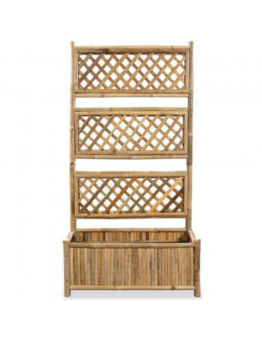 Letto Rialzato da Giardino con Graticcio in Bambù 70 cm