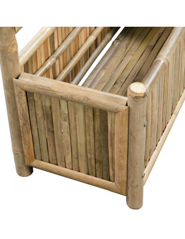 Letto Rialzato da Giardino con Graticcio in Bambù 70 cm