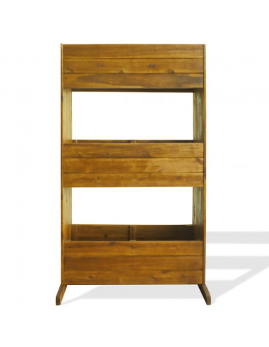 Letto Rialzato da Giardino a 3 Livelli Legno Massello di Acacia