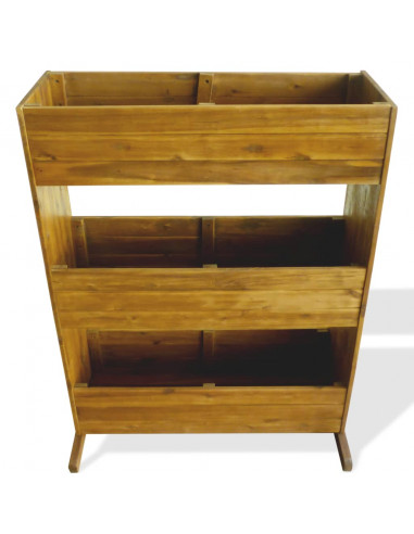 Letto Rialzato da Giardino a 3 Livelli Legno Massello di Acacia