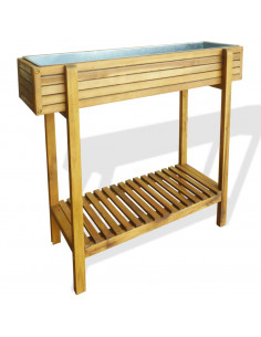 Letto Rialzato da Giardino in Legno Massello di Acacia e Zinco 2