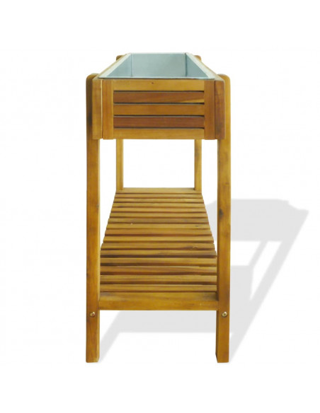 Letto Rialzato da Giardino in Legno Massello di Acacia e Zinco