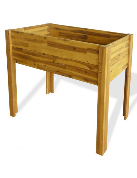 Letto Rialzato da Giardino in Legno Massello di Acacia