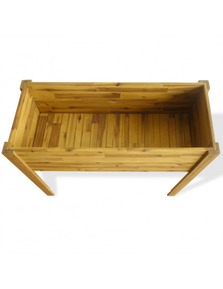 Letto Rialzato da Giardino in Legno Massello di Acacia