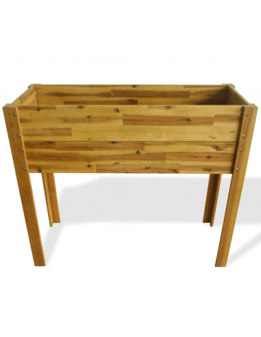 Letto Rialzato da Giardino in Legno Massello di Acacia