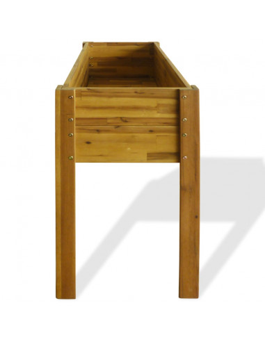 Letto Rialzato da Giardino in Legno Massello di Acacia