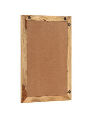 Specchio da Bagno 50x70 cm in Legno Grezzo di Mango e Vetro