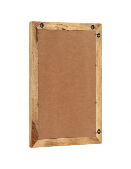 Specchio da Bagno 50x70 cm in Legno Grezzo di Mango e Vetro