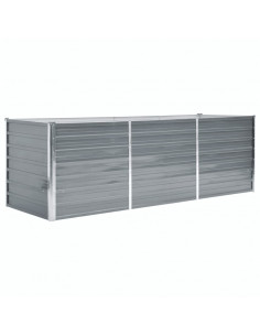 Letto Rialzato da Giardino Acciaio Zincato 240x80x77 cm Grigio 2