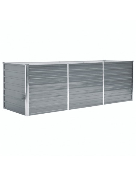 Letto Rialzato da Giardino Acciaio Zincato 240x80x77 cm Grigio